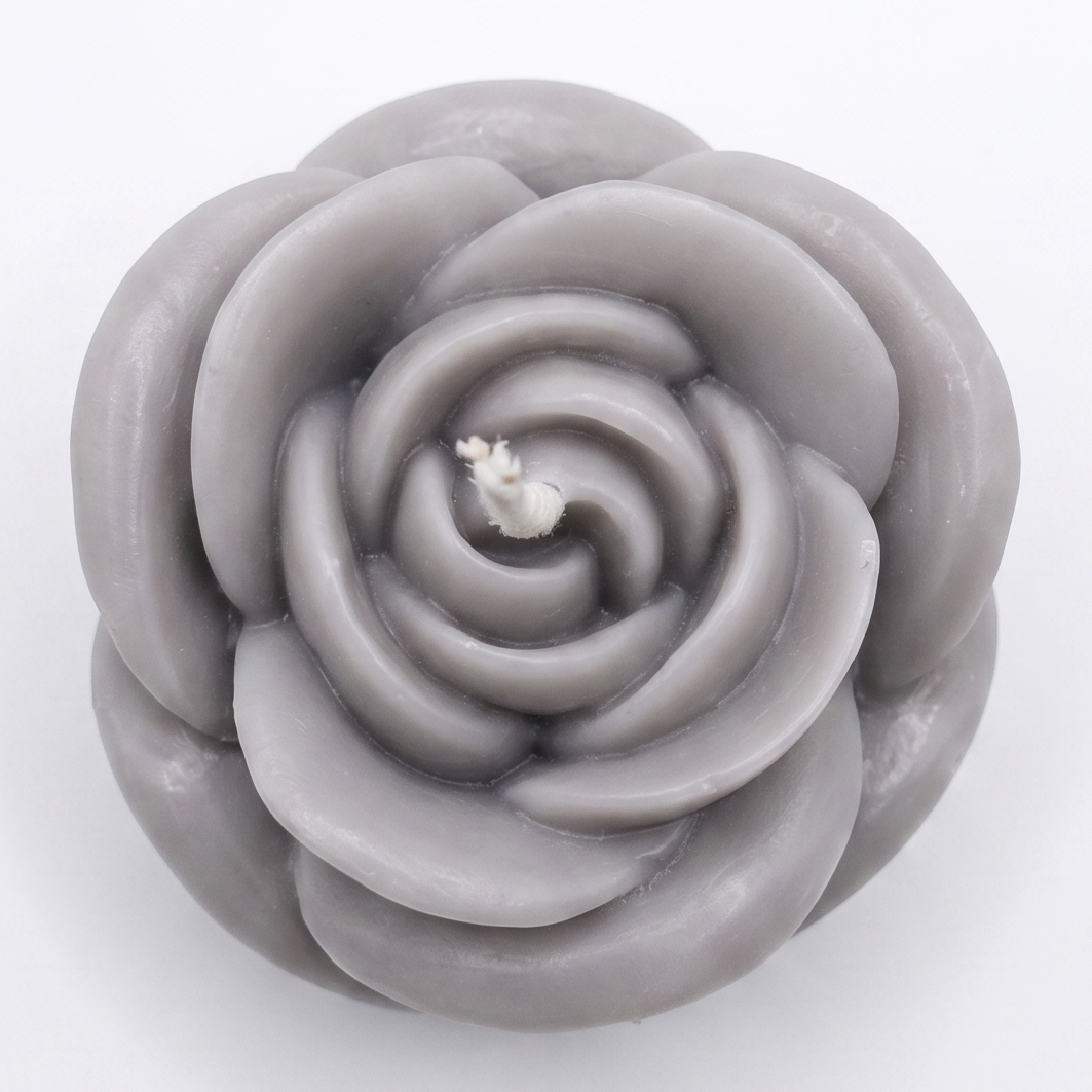 Kerze Rose - Weiß / Kokos
