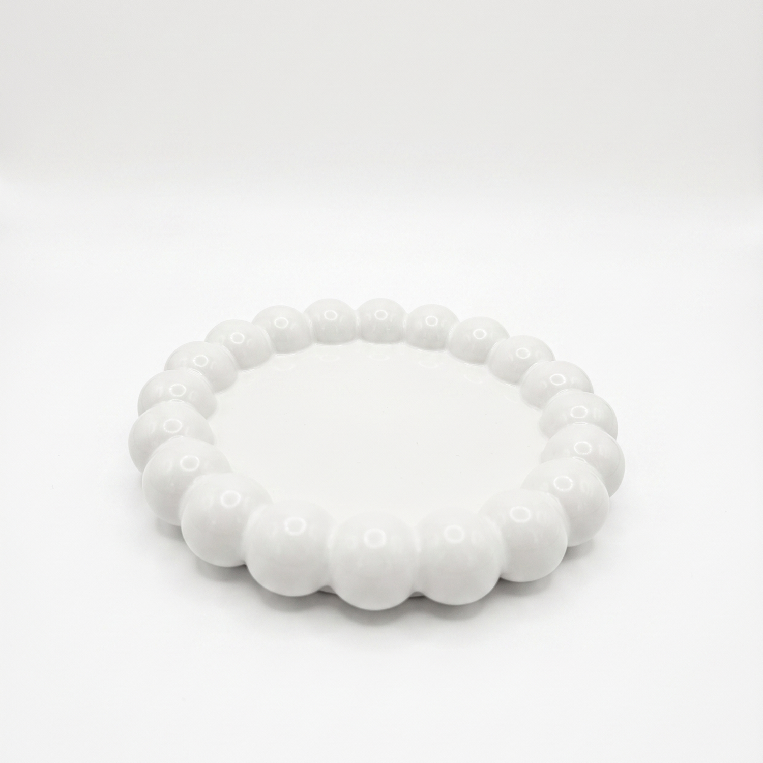 Design-Tablett Perla - Weiß / Silber