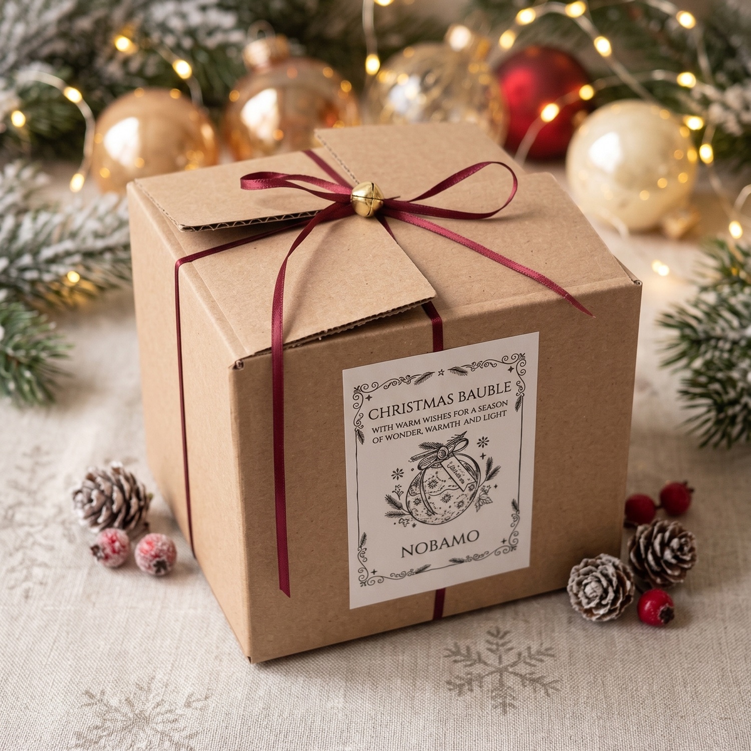 Kerze Christmas Bauble Enchanted MINI - Weiß / Silber / Winterzauber / MINI