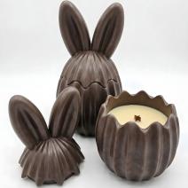 Duftkerze Schoko Hase - Braun / Limette, Basilikum, Mandarine