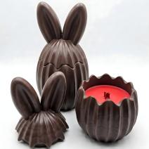 Duftkerze Schoko Hase - Braun / Kirsche, Mandel