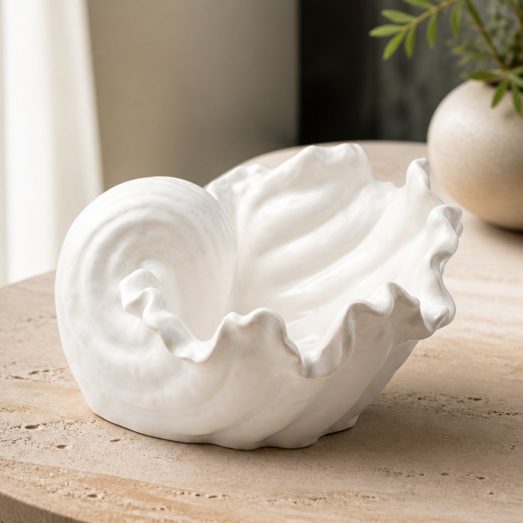 Design-Schale Muschel - Weiß